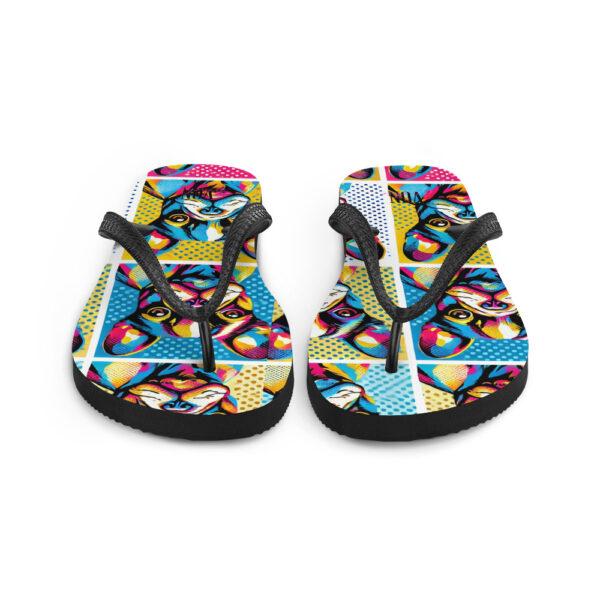 Polychromatic Pop Art Flip Flops - Image 4