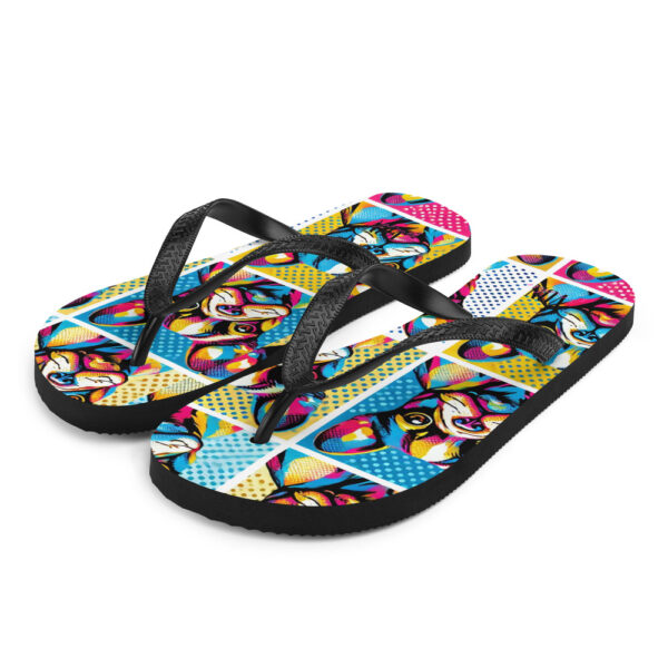 Polychromatic Pop Art Flip Flops - Image 2