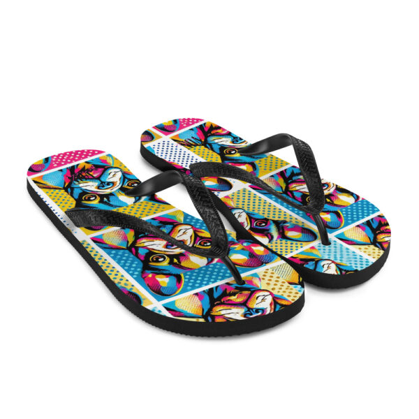 Polychromatic Pop Art Flip Flops - Image 7