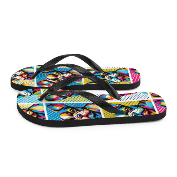 Polychromatic Pop Art Flip Flops - Image 5