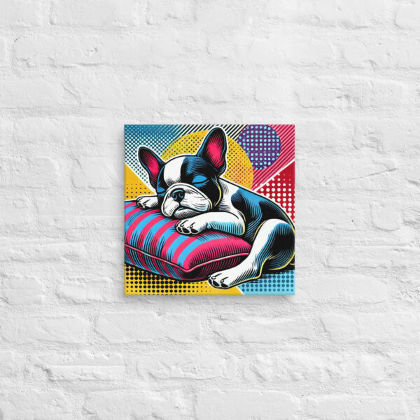 Napping Frenchie Pop Art Canvas Print - Image 3