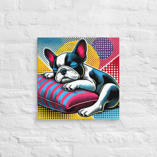 Napping Frenchie Pop Art Canvas Print - Image 4