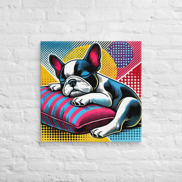 Napping Frenchie Pop Art Canvas Print - Image 6