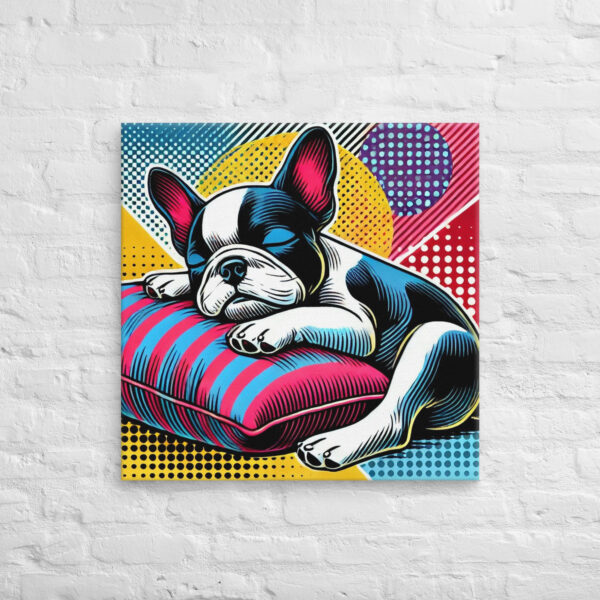 Napping Frenchie Pop Art Canvas Print - Image 7