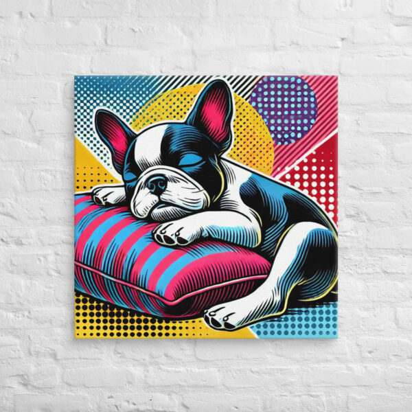 Napping Frenchie Pop Art Canvas Print - Image 8