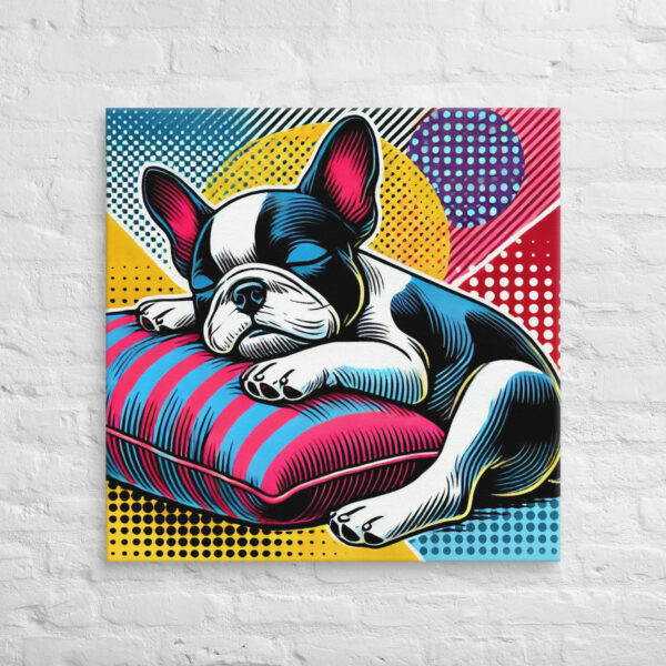 Napping Frenchie Pop Art Canvas Print - Image 9