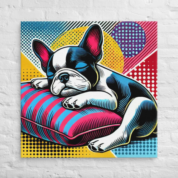 Napping Frenchie Pop Art Canvas Print